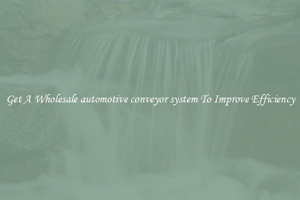 Get A Wholesale automotive conveyor system To Improve Efficiency