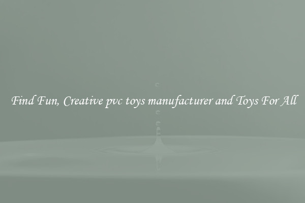 Find Fun, Creative pvc toys manufacturer and Toys For All