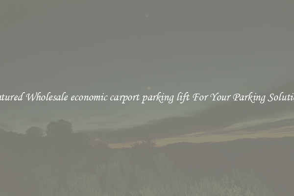 Featured Wholesale economic carport parking lift For Your Parking Solutions 