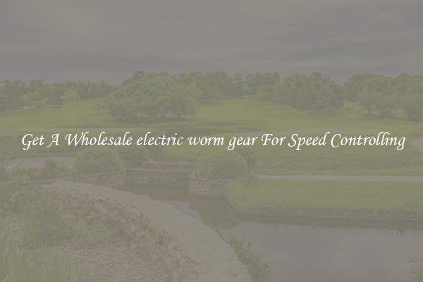 Get A Wholesale electric worm gear For Speed Controlling