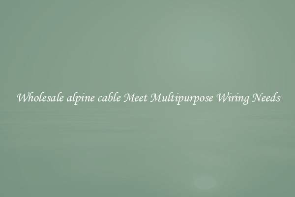 Wholesale alpine cable Meet Multipurpose Wiring Needs