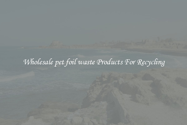 Wholesale pet foil waste Products For Recycling