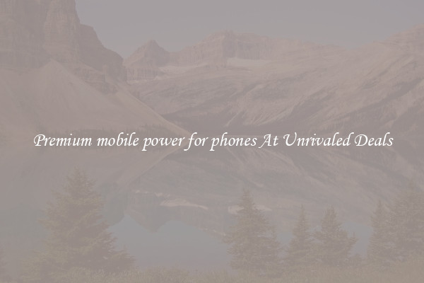 Premium mobile power for phones At Unrivaled Deals