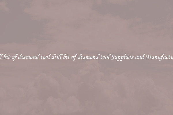 drill bit of diamond tool drill bit of diamond tool Suppliers and Manufacturers
