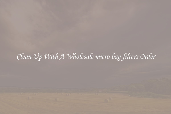 Clean Up With A Wholesale micro bag filters Order